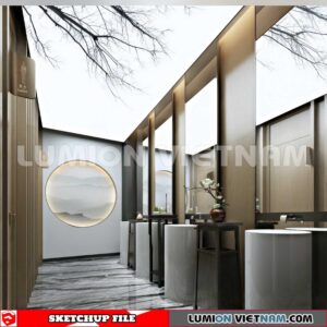 231016. Public Toilet Sketchup 3D Interior Models