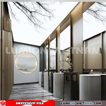 231016. Public Toilet Sketchup 3D Interior Models