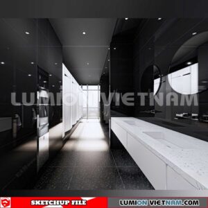 231016. Public Toilet Sketchup 3D Interior Models