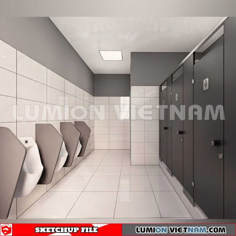 231016. Public Toilet Sketchup 3D Interior Models