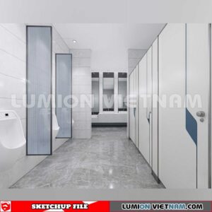 231016. Public Toilet Sketchup 3D Interior Models