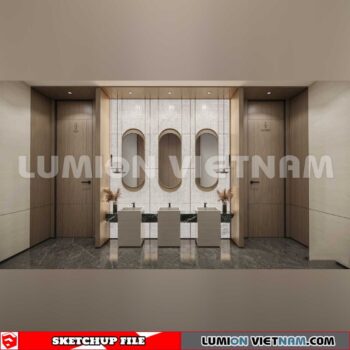 231016. Public Toilet Sketchup 3D Interior Models