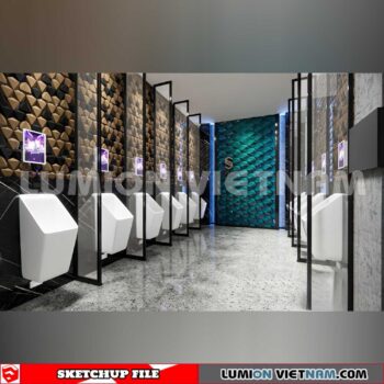 231016. Public Toilet Sketchup 3D Interior Models