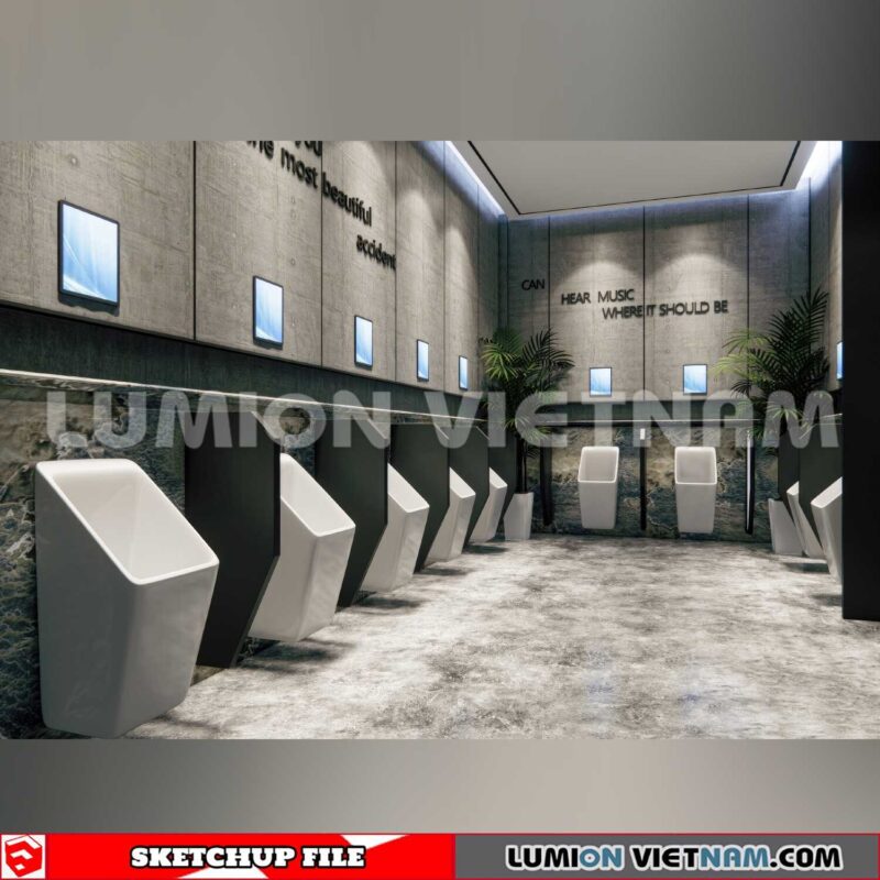 231016. Public Toilet Sketchup 3D Interior Models