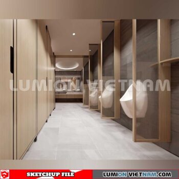231016. Public Toilet Sketchup 3D Interior Models