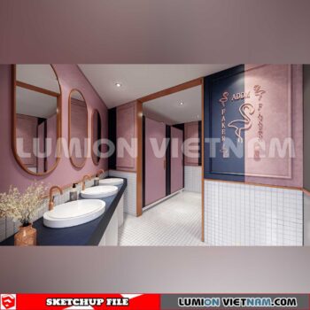 231016. Public Toilet Sketchup 3D Interior Models
