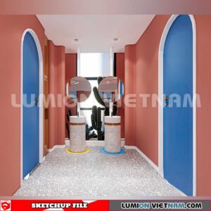 231016. Public Toilet Sketchup 3D Interior Models