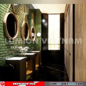 231016. Public Toilet Sketchup 3D Interior Models