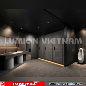 231016. Public Toilet Sketchup 3D Interior Models