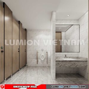 231016. Public Toilet Sketchup 3D Interior Models