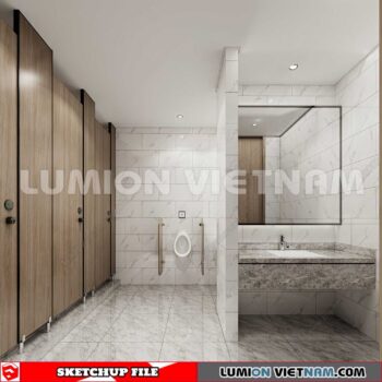 231016. Public Toilet Sketchup 3D Interior Models
