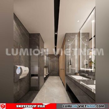 231016. Public Toilet Sketchup 3D Interior Models