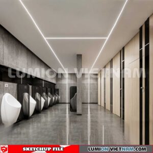 231016. Public Toilet Sketchup 3D Interior Models