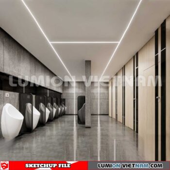 231016. Public Toilet Sketchup 3D Interior Models