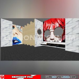 231016. Public Toilet Sketchup 3D Interior Models