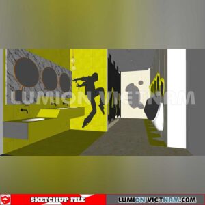 231016. Public Toilet Sketchup 3D Interior Models