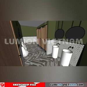 231016. Public Toilet Sketchup 3D Interior Models