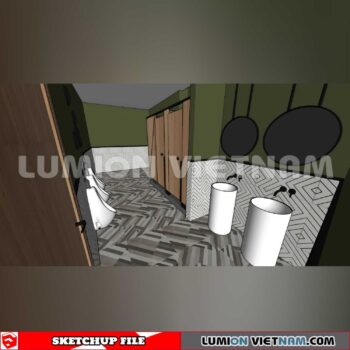 231016. Public Toilet Sketchup 3D Interior Models