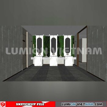 231016. Public Toilet Sketchup 3D Interior Models