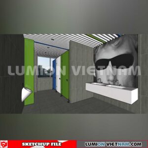 231016. Public Toilet Sketchup 3D Interior Models
