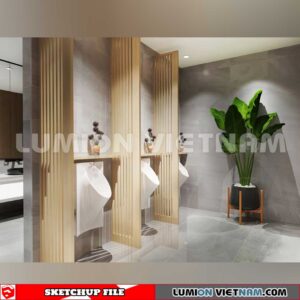 231016. Public Toilet Sketchup 3D Interior Models