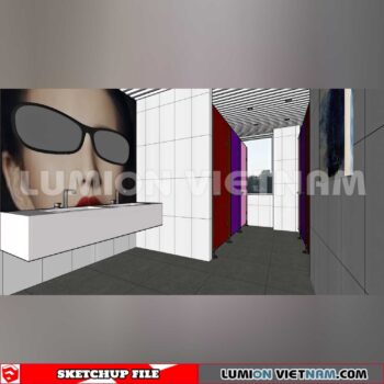 231016. Public Toilet Sketchup 3D Interior Models