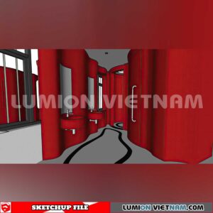 231016. Public Toilet Sketchup 3D Interior Models