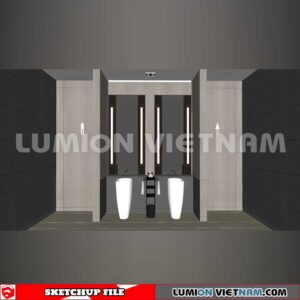 231016. Public Toilet Sketchup 3D Interior Models