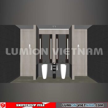 231016. Public Toilet Sketchup 3D Interior Models
