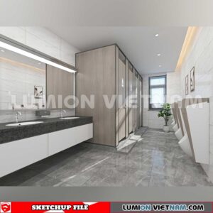 231016. Public Toilet Sketchup 3D Interior Models