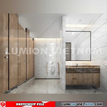 231016. Public Toilet Sketchup 3D Interior Models