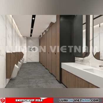 231016. Public Toilet Sketchup 3D Interior Models