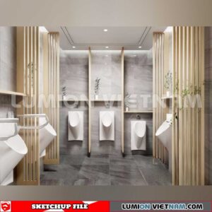 231016. Public Toilet Sketchup 3D Interior Models