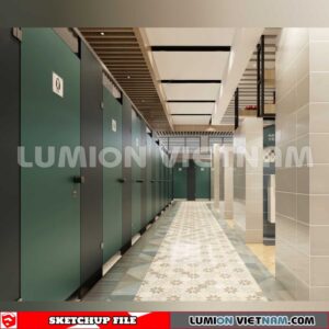 231016. Public Toilet Sketchup 3D Interior Models