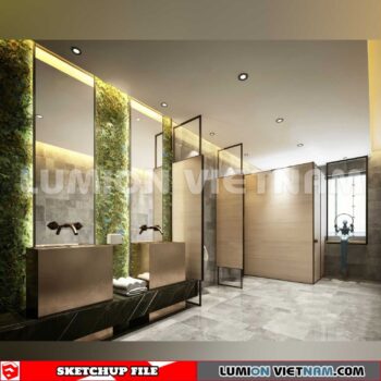 231016. Public Toilet Sketchup 3D Interior Models