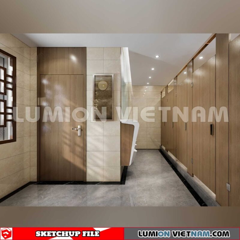 231016. Public Toilet Sketchup 3D Interior Models