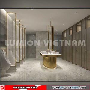 231016. Public Toilet Sketchup 3D Interior Models
