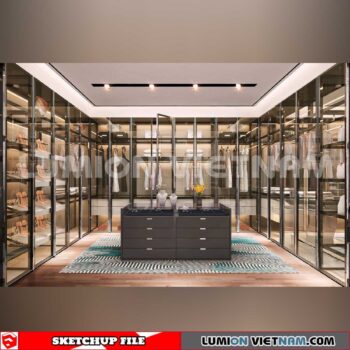 230628. Dressing room Sketchup 3D Interior Models