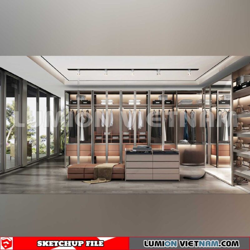 230628. Dressing room Sketchup 3D Interior Models