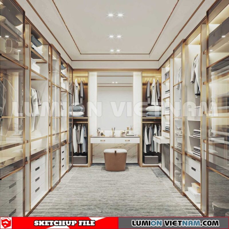 230628. Dressing room Sketchup 3D Interior Models