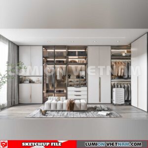 230628. Dressing room Sketchup 3D Interior Models