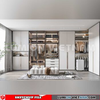 230628. Dressing room Sketchup 3D Interior Models