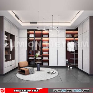 230628. Dressing room Sketchup 3D Interior Models