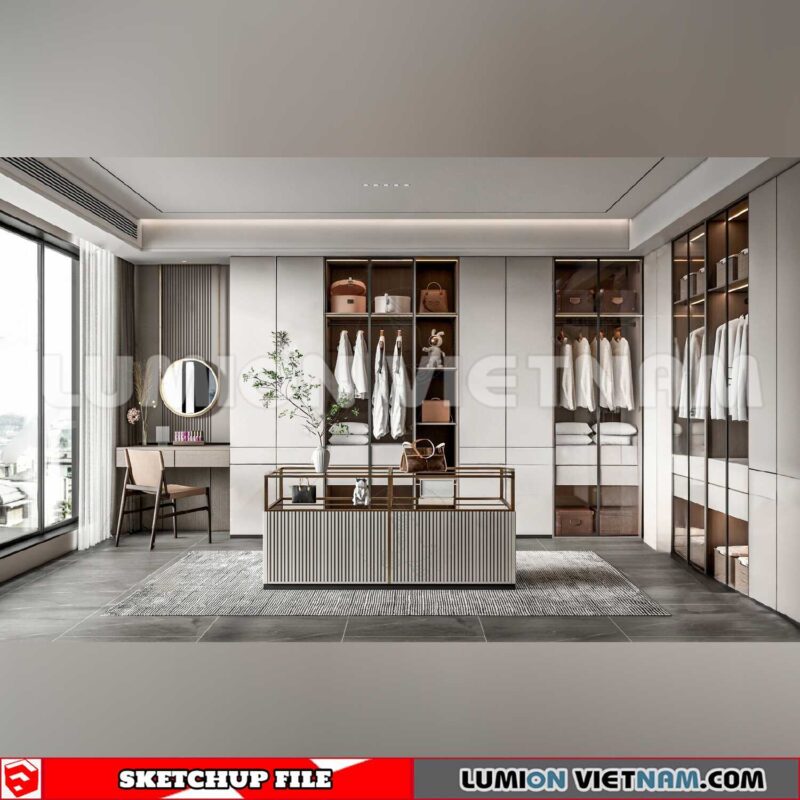 230628. Dressing room Sketchup 3D Interior Models