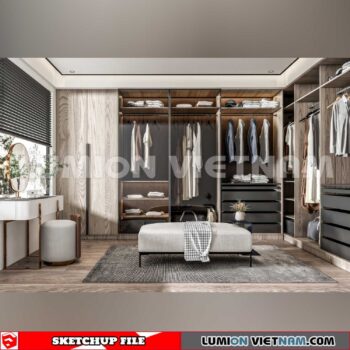 230628. Dressing room Sketchup 3D Interior Models