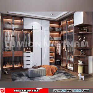 230628. Dressing room Sketchup 3D Interior Models
