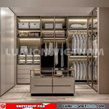 230628. Dressing room Sketchup 3D Interior Models