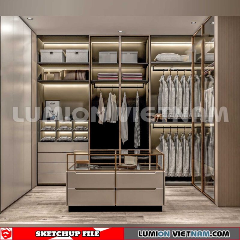 230628. Dressing room Sketchup 3D Interior Models