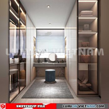 230628. Dressing room Sketchup 3D Interior Models