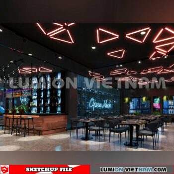 231114. Bar Sketchup 3D Interior Models